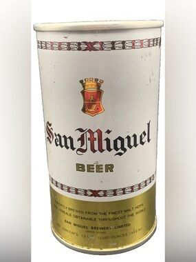 Vintage Beer Can San Miguel Beer Pull Tab Empty Steel Can